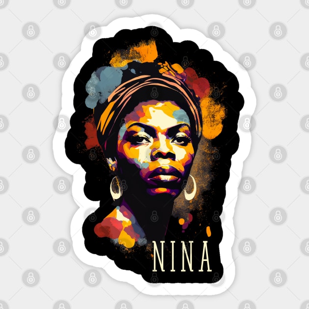 Nina Simone - Splash Sticker by Barn Shirt USA